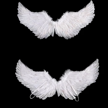 Белое крыло из перьев Ангела, реквизит для косплея, детский подарок, реквизит для фотосессии, Косплейное крыло, Рождественский Новогодний праздничный реквизит для вечеринки