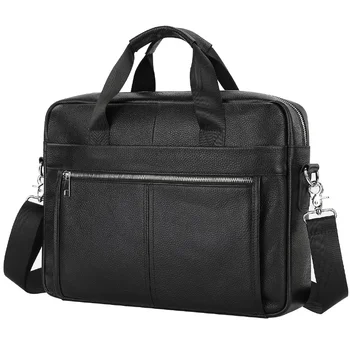 Мужской портфель из натуральной кожи, деловая дорожная сумка, мужская 15,6-дюймовая сумка для ноутбука, мужская сумка-мессенджер с большим плечом