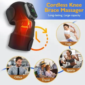 Перезаряжаемый массажер для колена с 3 передачами вибрационного массажа плечевой бандаж Электрические грелки для согревания колен при артрите