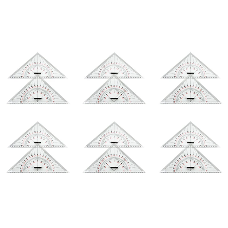 12X Треугольная линейка для рисования диаграммы для рисования корабля 300 мм Крупномасштабная треугольная линейка - 0